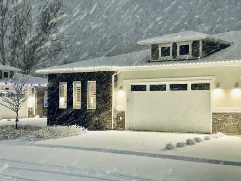 Snow on residential roof
